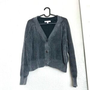 NWOT DR2 Charcoal Button-Up Cardigan 100% Cotton